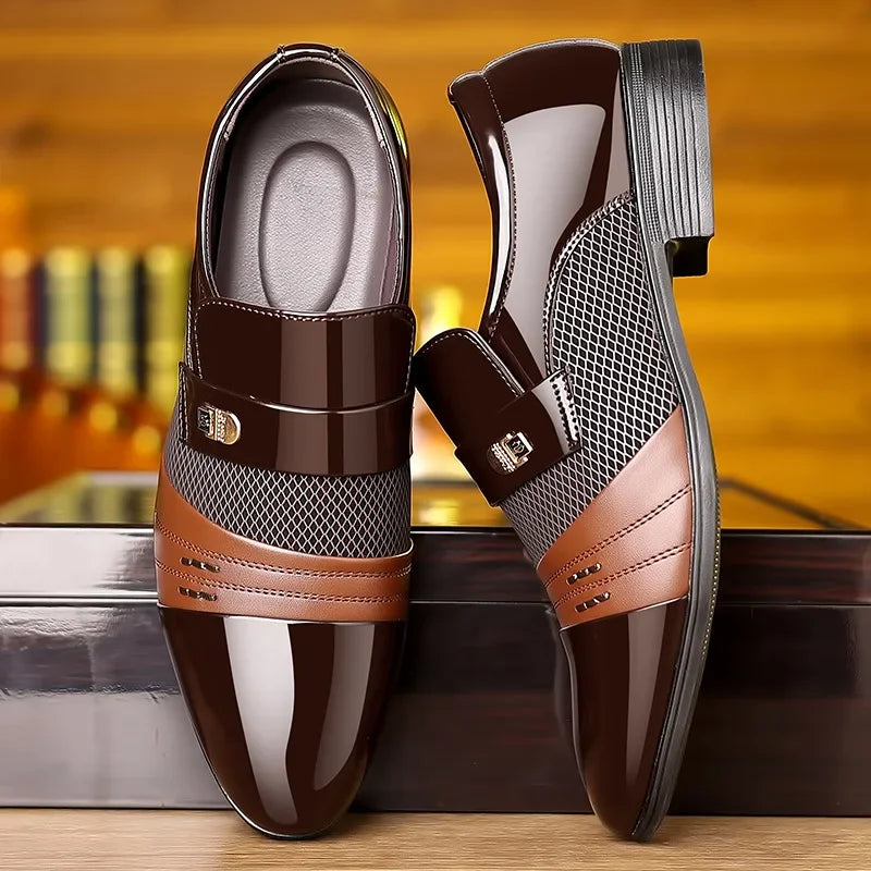 Men Formal Leather Shoes Black Pointed